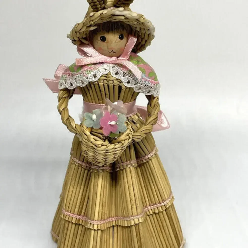 Bunny Rabbit Girl Straw‎ Doll 5.5